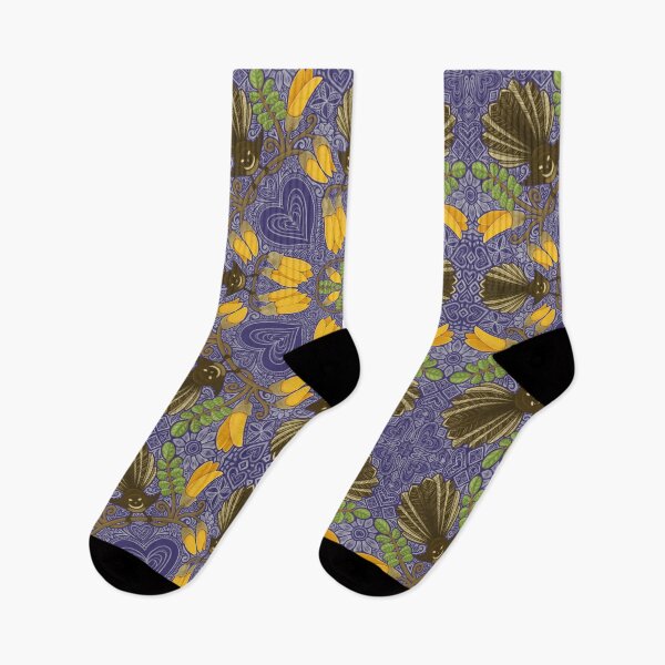 Item preview, Fantail & Kowhai - indigo designed and sold by AprilAppleArt.