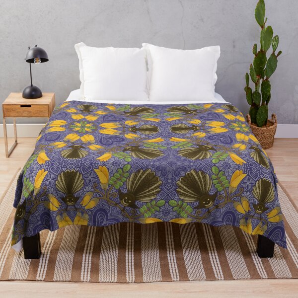 Item preview, Fantail & Kowhai - indigo designed and sold by AprilAppleArt.