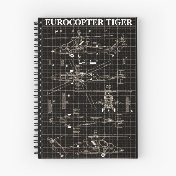 Item preview, The Eurocopter Tiger Blueprint Design - black designed and sold by avionbubble.