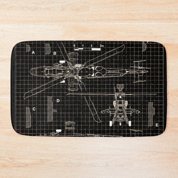 Item preview, The Eurocopter Tiger Blueprint Design - black designed and sold by avionbubble.