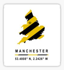 Manchester GPS Bee Map Sticker
