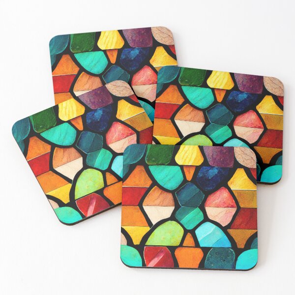 Item preview, Abstract Colorful Stain Glass Mosaic designed and sold by AntielARt.