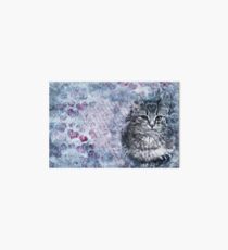 Purple Cat Art Art Board