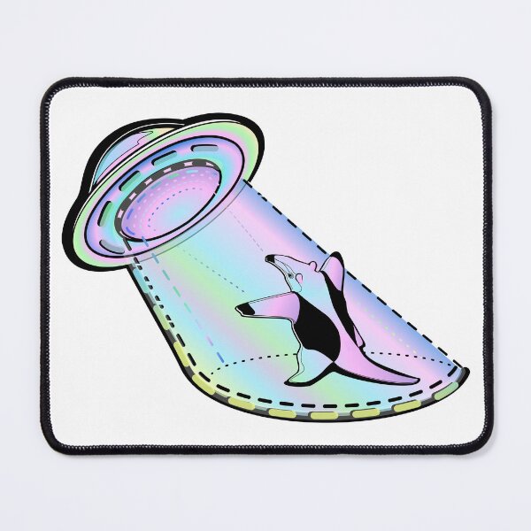 Item preview, anteater tamandua ufo alien abduction vapor wave designed and sold by MiraNomegusta.