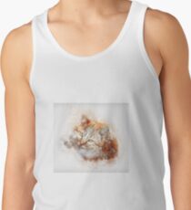 Cute Cat Art Drawing Watercolor Tank Top