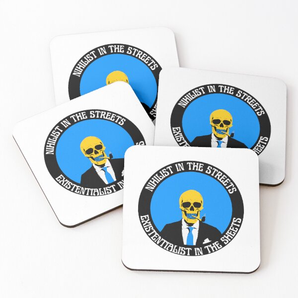 Artikelvorschau, Nihilist In The Streets, Existentialist In The Sheets Pop Art Skull entworfen und verkauft von PVSKI.