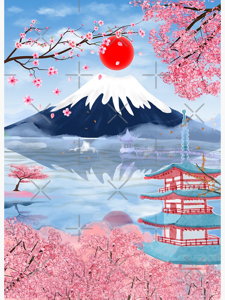 Mount Fuji Cherry Blossoms Spring Japan Night Sakura for