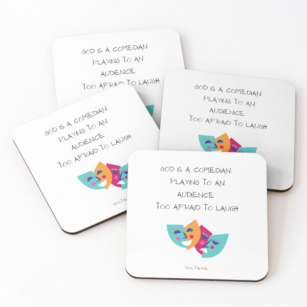 Item preview, God is a comedian playing to an audience too afraid to laugh. Voltaire  designed and sold by LifeWisdom.