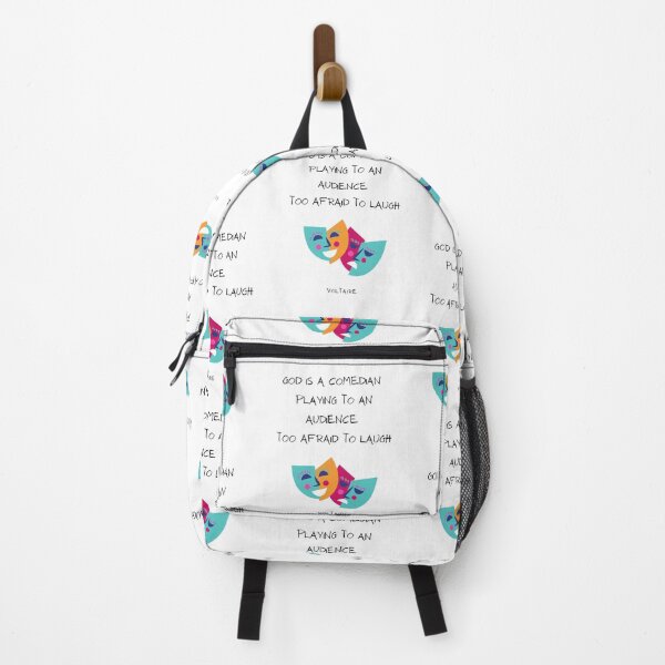 Item preview, God is a comedian playing to an audience too afraid to laugh. Voltaire designed and sold by LifeWisdom.