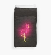 Flamingo Neon Sign Duvet Cover