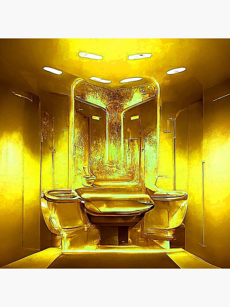 "gold toilet God, golden background,gold toilet," Poster for Sale by