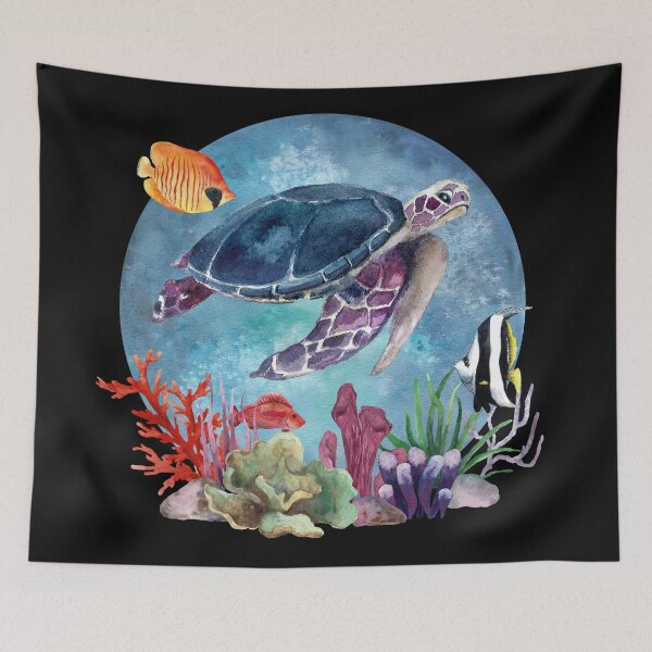 Item preview, Watercolor Sea Turtle designed and sold by virillanissa.