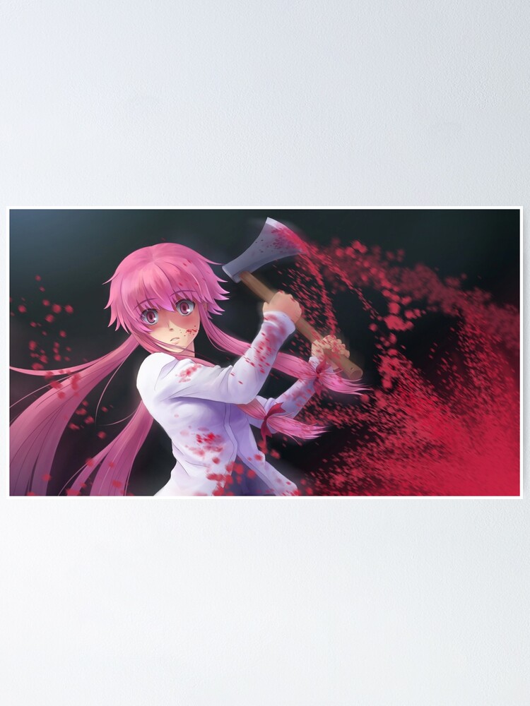 Gasai Yuno Anime The Future Diary Mirai Nikki Canvas Art Poster Family  Bedroom Posters Gifts 20x30inch(50x75cm)