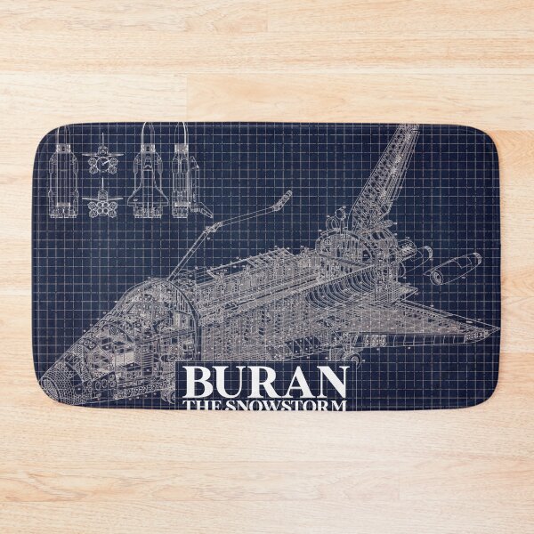 Item preview, Blueprint of "Buran- the Snowstorm" - blue designed and sold by avionbubble.