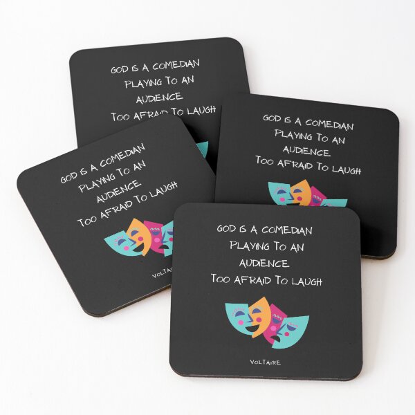 Item preview, God is a comedian playing to an audience too afraid to laugh. Voltaire  designed and sold by LifeWisdom.