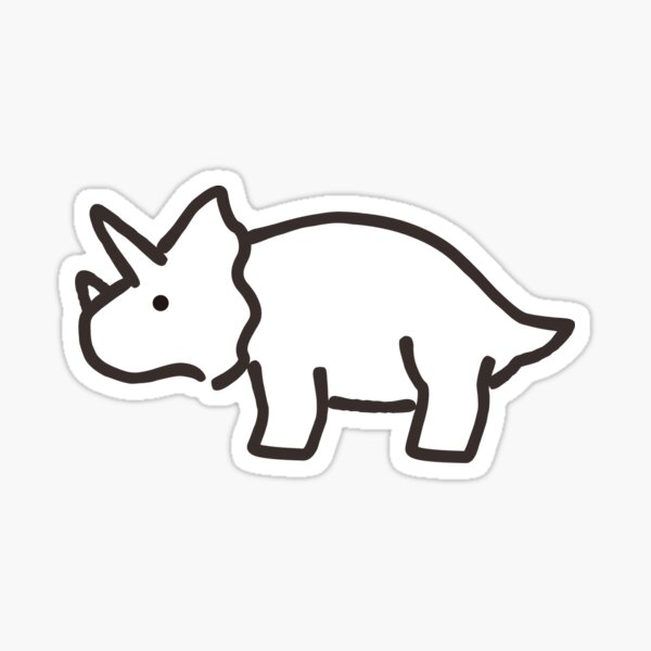 Black Triceratops Sticker