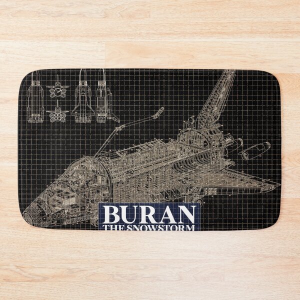 Item preview, Blueprint of "Buran- the Snowstorm" - black designed and sold by avionbubble.