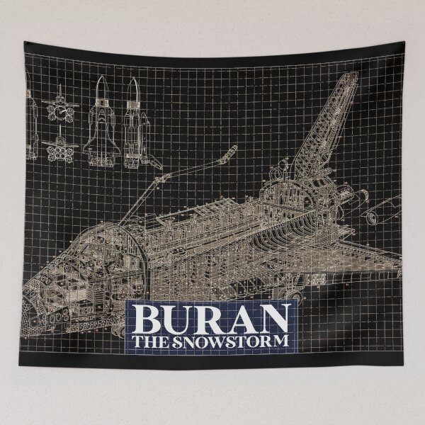 Item preview, Blueprint of "Buran- the Snowstorm" - black designed and sold by avionbubble.