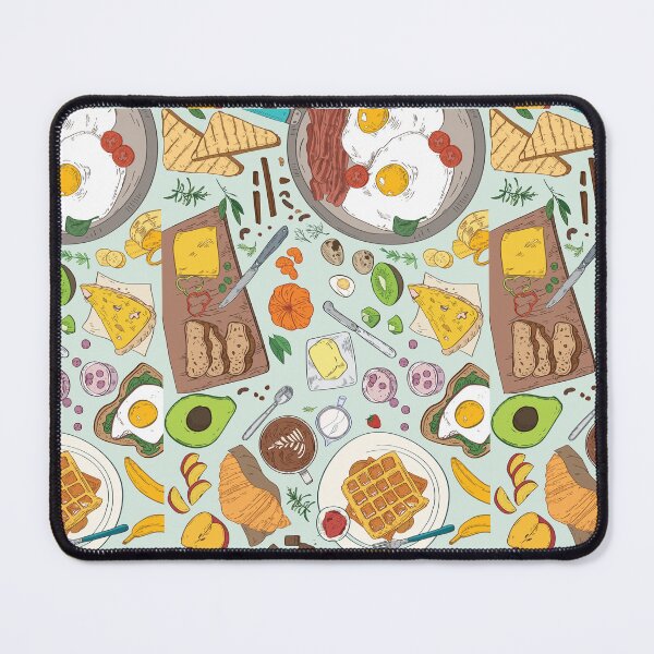 Item preview, Assorted Breakfast Food - Toast, Waffles, Croissant, Eggs, Bacon, Fruits and More designed and sold by Alicia Chee.