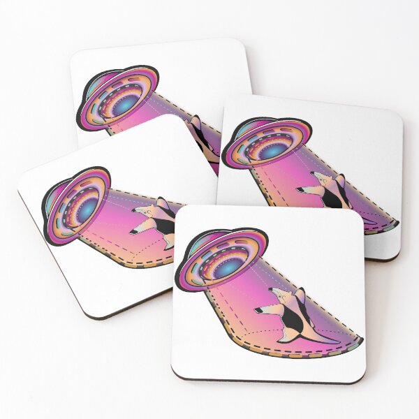 Item preview, anteater tamandua ufo alien abduction vapor wave dark designed and sold by MiraNomegusta.