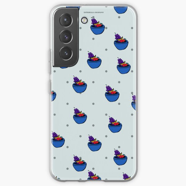 Baby blue fruit bowl print Samsung Galaxy Soft Case