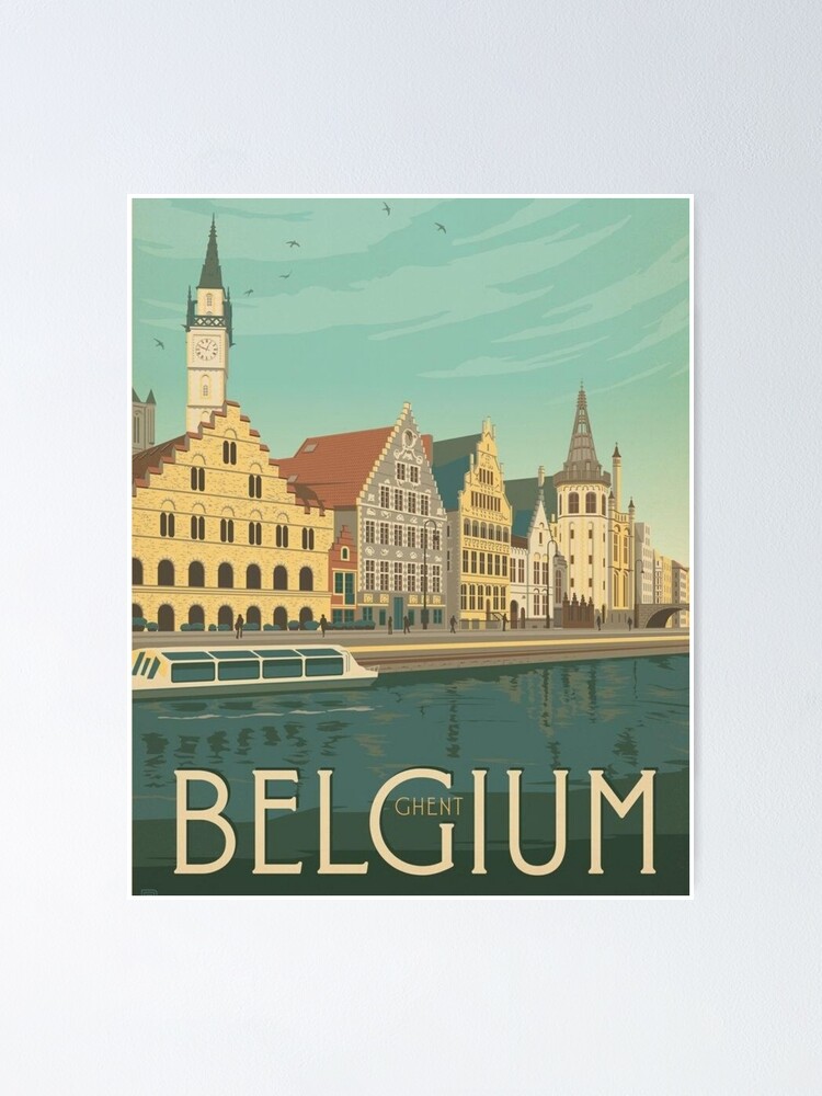 "Belgium Travel Poster Belgian Tourism Poster " Poster for Sale by