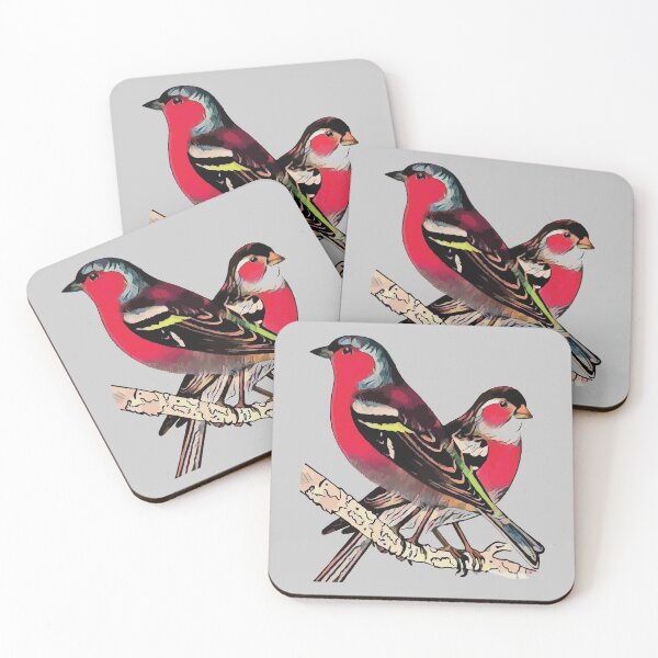 Item preview, Red birds sitting on a tree branch designed and sold by GenevieveDArt.