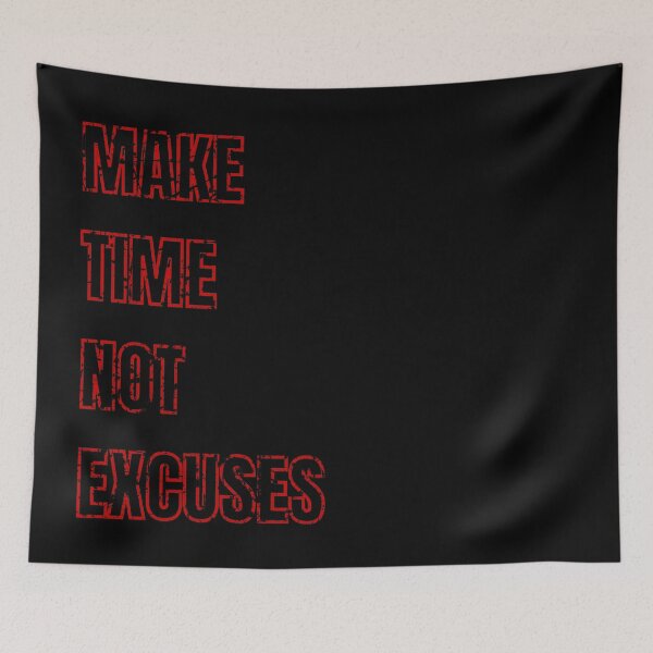 Item preview, Make Time Not Excuses red distressed  designed and sold by KingsManKind.