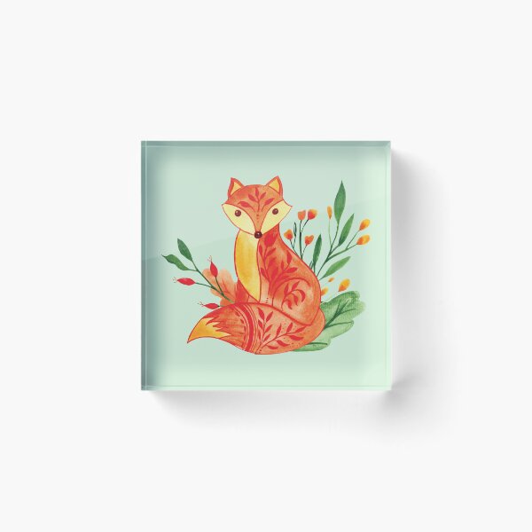 Item preview, Cute fall color Forest fox watercolor painting designed and sold by pinkyfish1010.