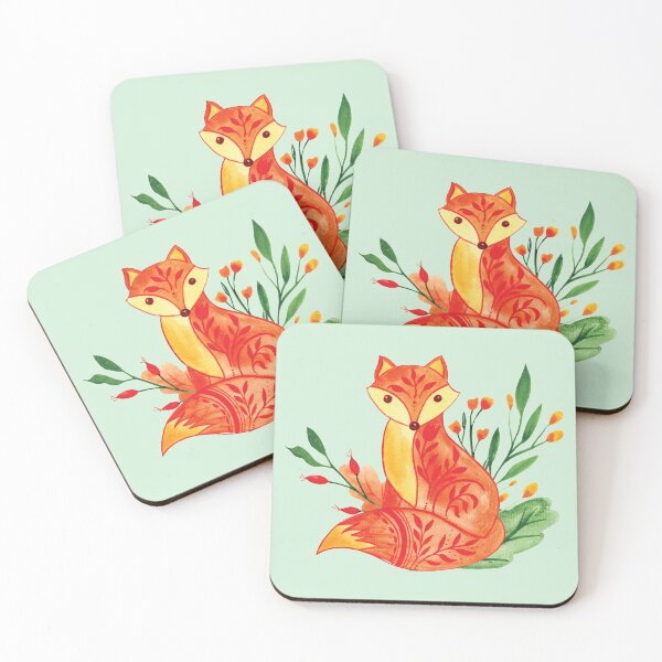 Item preview, Cute fall color Forest fox watercolor painting designed and sold by pinkyfish1010.