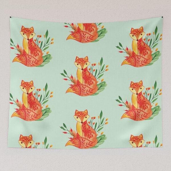 Item preview, Cute fall color Forest fox watercolor painting designed and sold by pinkyfish1010.