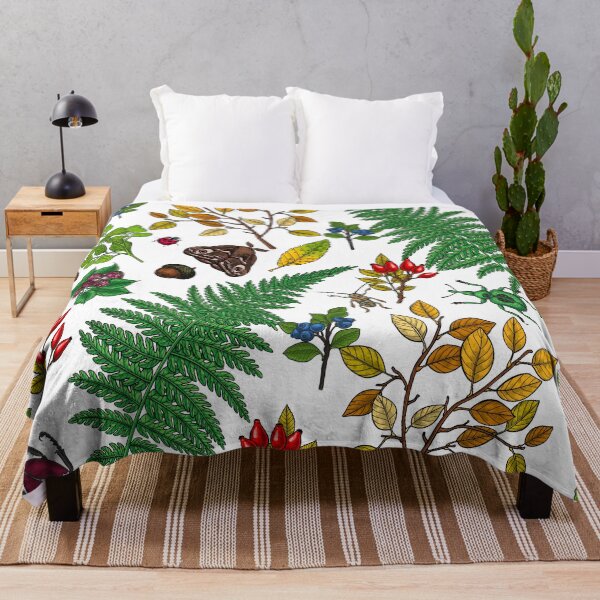 Item preview, Forest berries, leaves and bugs on white designed and sold by Katerina Mitkova Kirilova.
