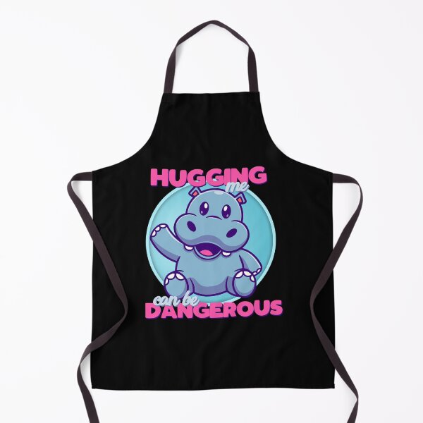 Item preview, Hugging Me Can Be Dangerous Cute Hippo designed and sold by More-dan-Prints.