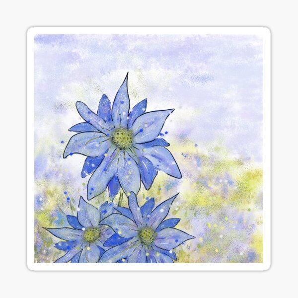 Blue Flower Design:Love-in-a-Mist Meadow Sticker