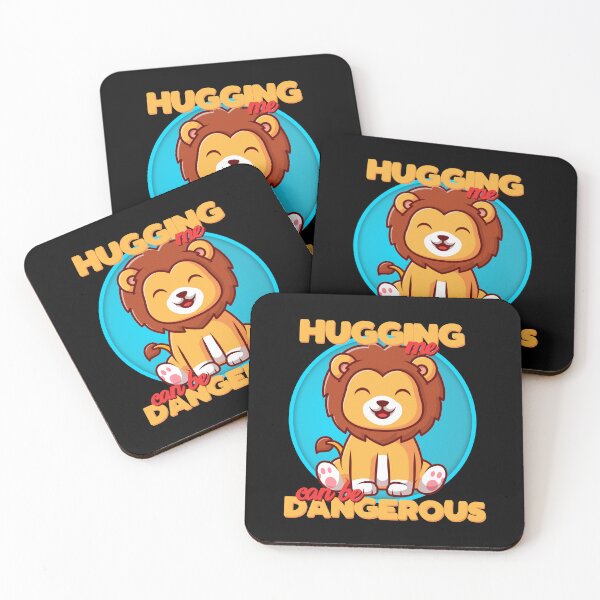 Item preview, Hugging Me Can Be Dangerous Cute Lion designed and sold by More-dan-Prints.
