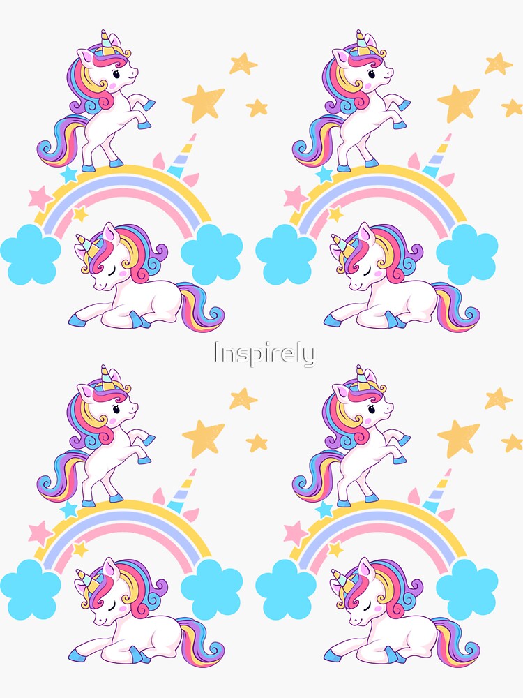 "Unicorn Sticker" Sticker for Sale by Inspirely Redbubble