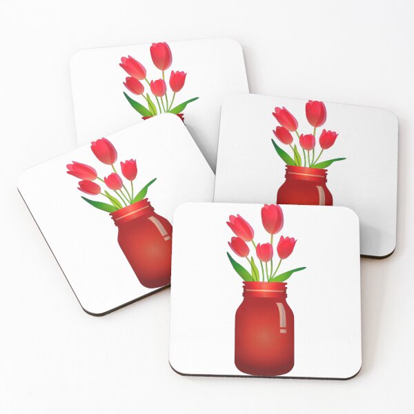 Item preview, Mason Jar With Flowers - Red  designed and sold by UNIX-G.
