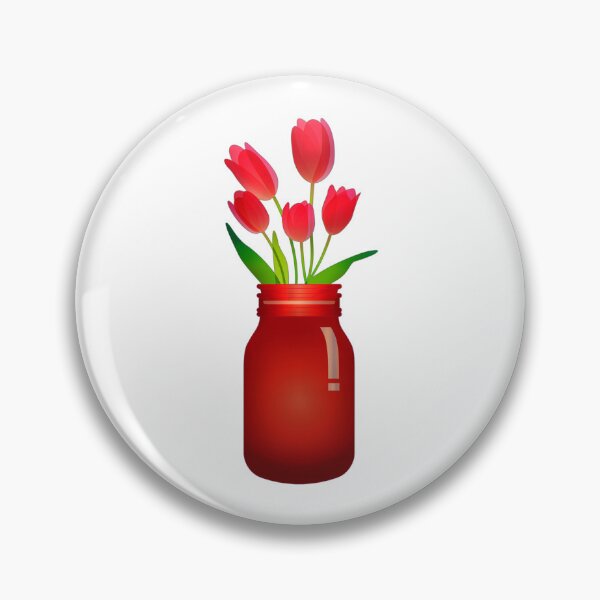 Item preview, Mason Jar With Flowers - Red  designed and sold by UNIX-G.
