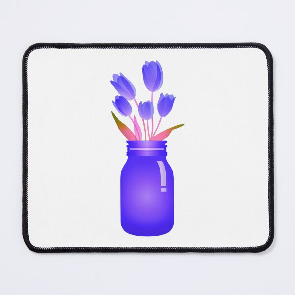 Item preview, mason jar with flowers - purple  designed and sold by UNIX-G.