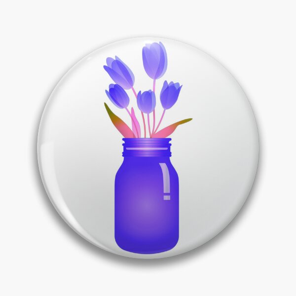 Item preview, mason jar with flowers - purple  designed and sold by UNIX-G.