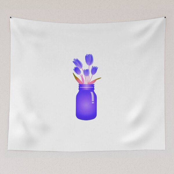 Item preview, mason jar with flowers - purple  designed and sold by UNIX-G.