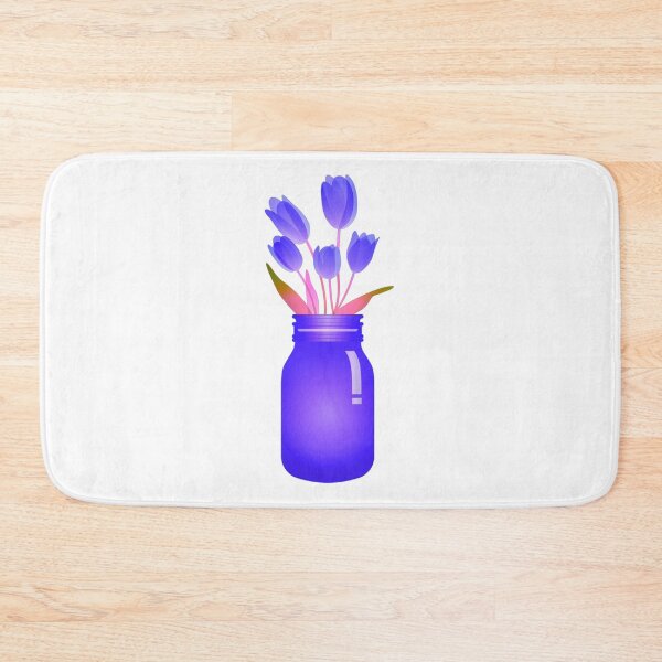 Item preview, mason jar with flowers - purple  designed and sold by UNIX-G.