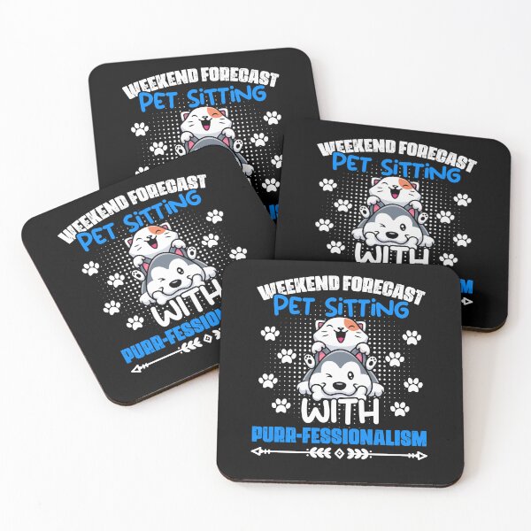 Item preview, Weekend Forecast Funny Animal Pet Sitting Purr-Fessionalism designed and sold by Nessshirts.