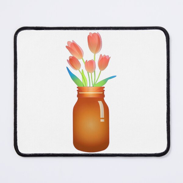 Item preview, mason jar with flowers - orange  designed and sold by UNIX-G.