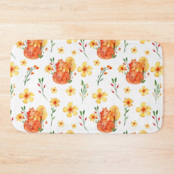Item preview, Woodland fox and trees watercolor seamless pattern designed and sold by pinkyfish1010.