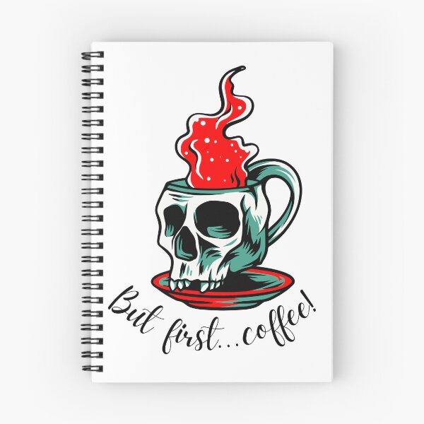 Item preview, But First, Coffee! Slogan Skull Cup Mug & Saucer Red Design: designed and sold by LifeAndWonder.