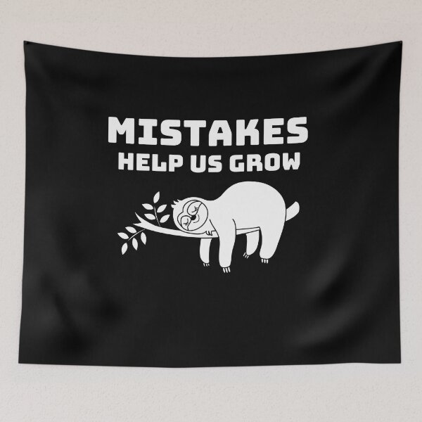 Item preview,  Mistakes help us grow, Funny sloth sleeping on the tree designed and sold by Magic Touch  ⭐⭐⭐⭐⭐.