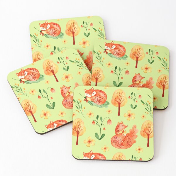 Item preview, Pretty woodland foxes nursery seamless pattern designed and sold by pinkyfish1010.