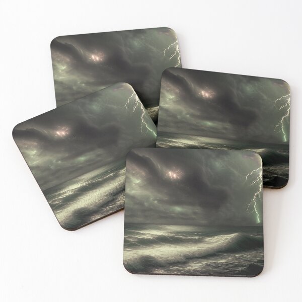 Item preview, thunderstorm over the sea designed and sold by SalogwynLifeArt.