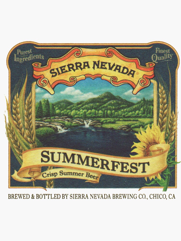 Sierra Nevada Summerfest Sticker For Sale By Bopdown Redbubble   Bg,f8f8f8 Flat,750x,075,f Pad,750x1000,f8f8f8 